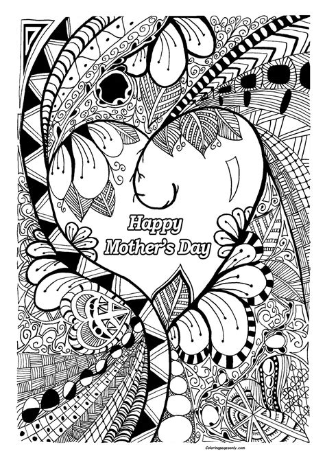 Mothers Day Mandala Coloring Page Coloring Page - Free Coloring Pages