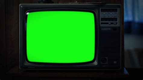 Vintage Tv With Green Screen