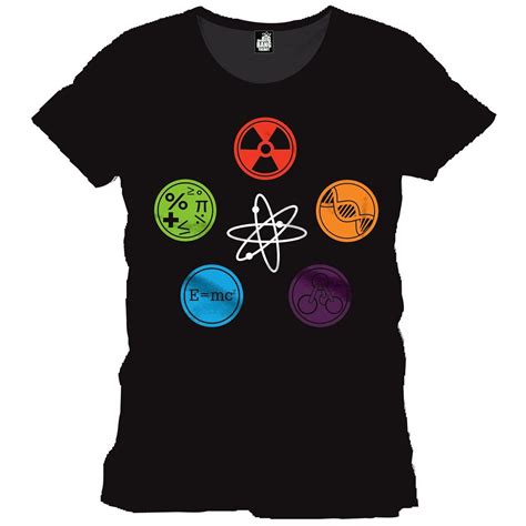Tee Shirt Noir Symboles Geek The Big Bang Theory Big Bang Theory Tee