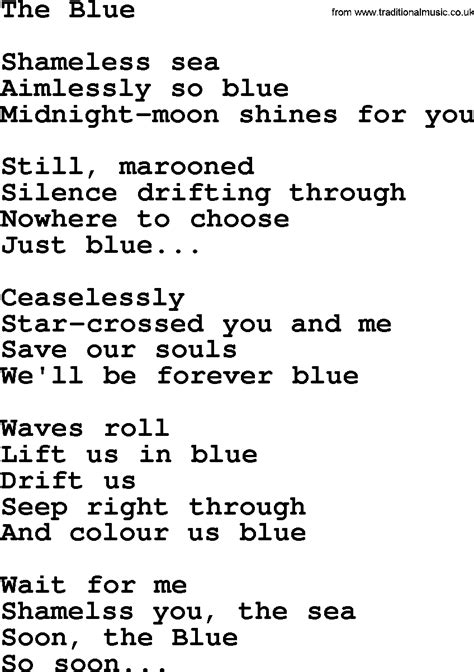 The Blue By The Byrds Lyrics With Pdf