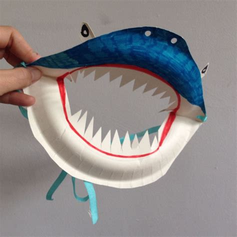 Paper Plate Shark Mask Ocean Crafts Shark Craft Crafts For Kids