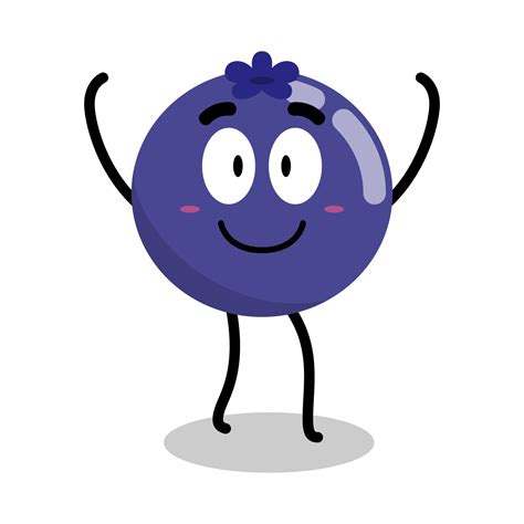 Cute Blueberry Character With Happy Expression Illustration 3513624