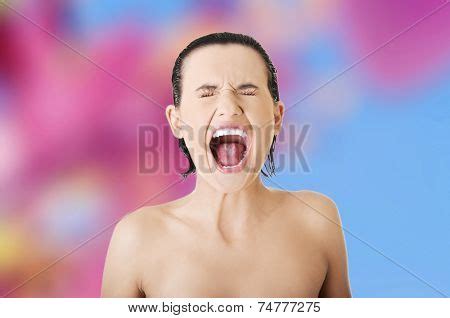 Nude Woman Screaming Image Photo Free Trial Bigstock