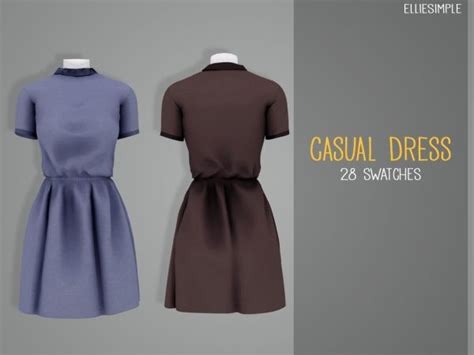 Elliesimple Casual Dress Sims 4 Sims 4 Cc