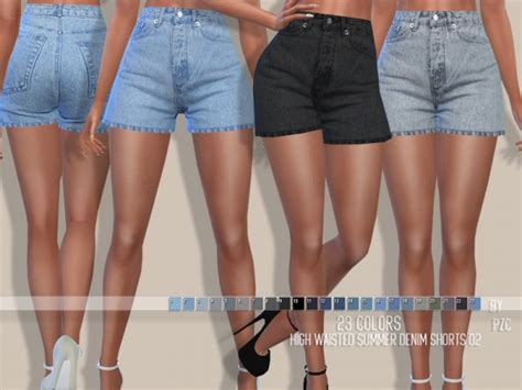 The Sims Resource High Waisted Summer Denim Shorts 02 By