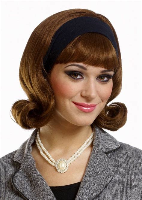 Brown 60s Flip Wig Vintage Hairstyles Retro Hairstyles Hair Flip