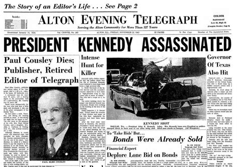 10 Front Pages From Jfks Assassination