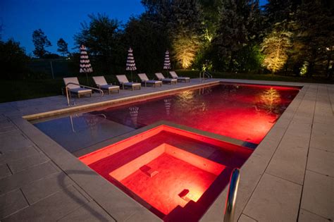Oak Brook Il Swimming Pool And Hot Tub Inside Pool Traditional