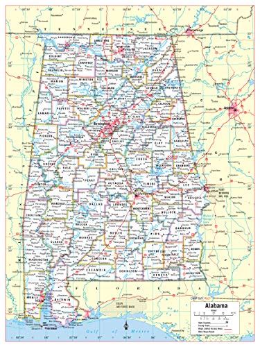 Academia Maps Alabama State Wall Map Fully Laminated Classroom Images Sexiz Pix