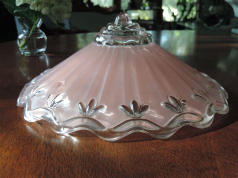 Antique Glass Shade Ceiling Fixture Globe 1940 S Frosted Pink Glass Light Shade Glass Light