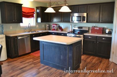 Black beadboard for an antique kitchen. Board & Batten Beadboard Kitchen Island - Infarrantly Creative