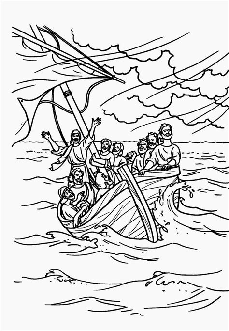 Imagenes Cristianas Para Colorear Dibujo De Jesus Calma La Tempestad