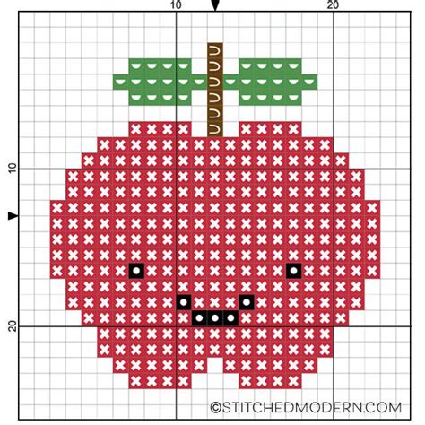 Are you looking for cross stitch pattern design images templates psd or vectors files? Free pattern: Kawaii cross stitch apple - Stitched Modern