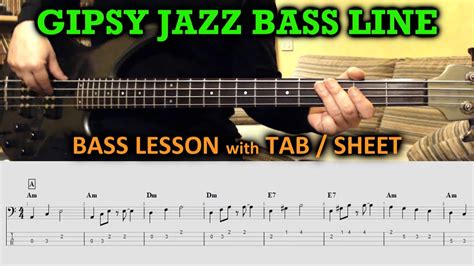 Gypsy Jazz Bass Line Lesson With Tab Manouche Style Tutorial Tabs