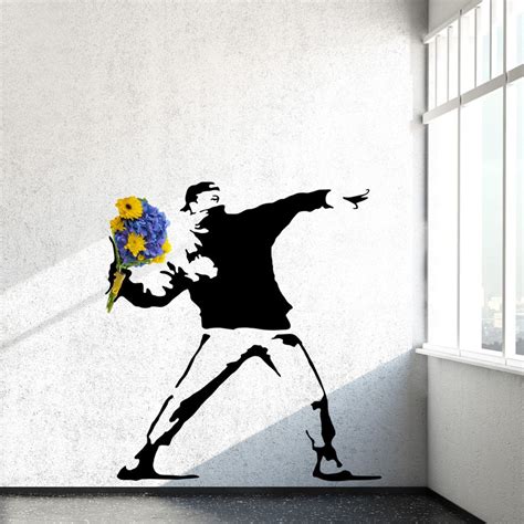 Rage, flower thrower, is one of banksy's many pieces of art and it has been interpreted in several ways. Rage, The Flower Thrower - Banksy Wall Decals | Banksy ...