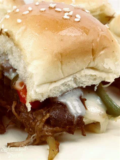 Place all the ingredients in the instant pot or slow cooker (except for the cheese and rolls). Crock Pot Philly Cheese Steak Sliders | Recipe | Philly ...