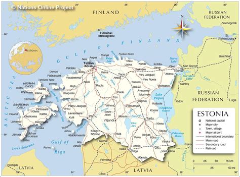 Estonia Country Map Map Of Estonia Country Northern Europe Europe