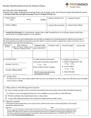 Sample Medical Reimbursement Forms Edit Fill Out Print Claimforms Net