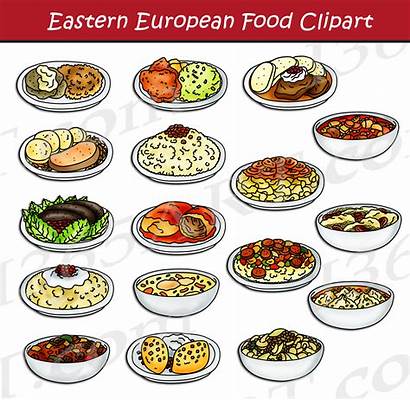 European Eastern Clipart Menu Snack Europe Dishes