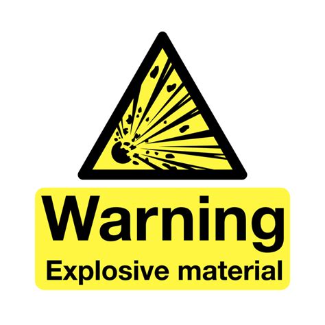Warning Explosive Material Labels