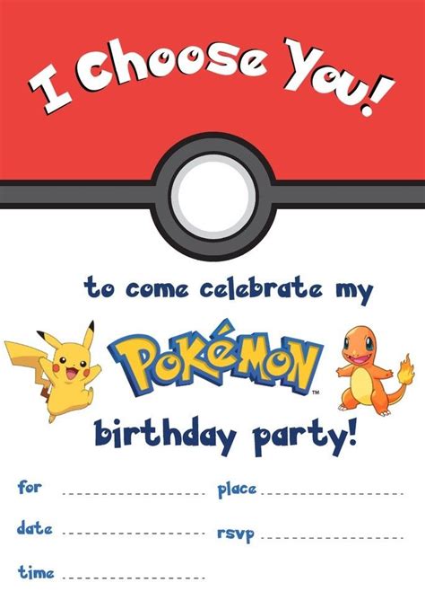 18 Engaging A Pokemon Birthday Invitations Template Make Now Birthday