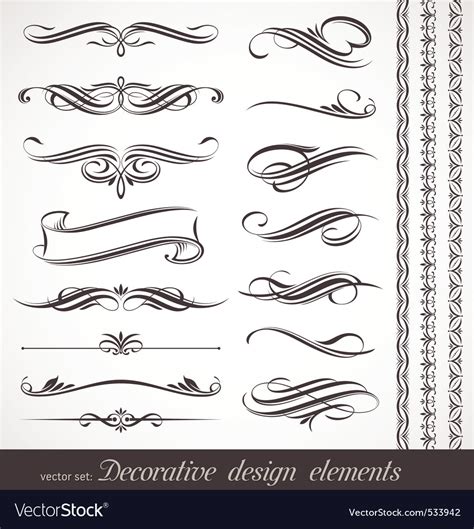 Calligraphic Design Elements Royalty Free Vector Image