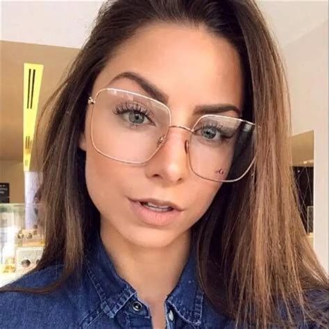 big frame glasses female oversized square eyeglasses gold spectacles frame clear lens eyewear