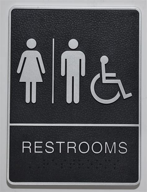 Unisex Restroom Ada Compliant Sign 6x9 Sign Tactile Signs