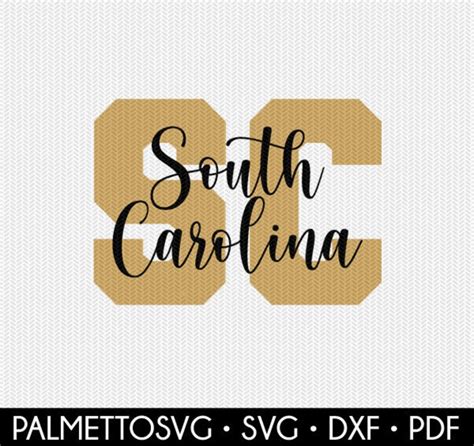 South Carolina State Svg Dxf File Instant Download Silhouette Etsy