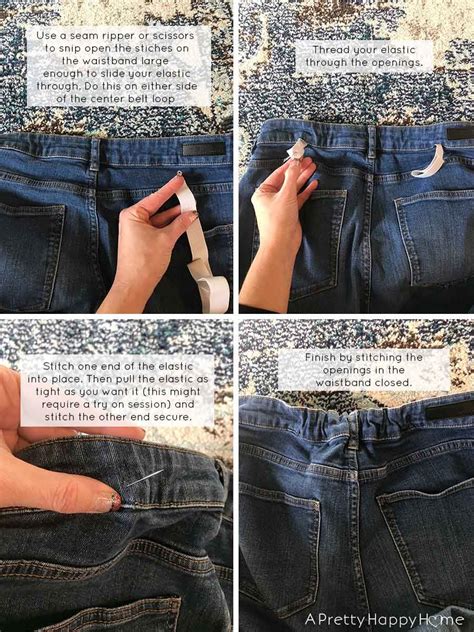 Fix Waistband Gap On Jeans With Elastic Sewing Elastic Diy Clothes