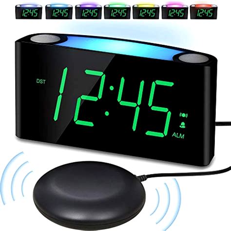 Vibrating Loud Alarm Clock With Bed Shaker For Heavy Sleepers Deaf