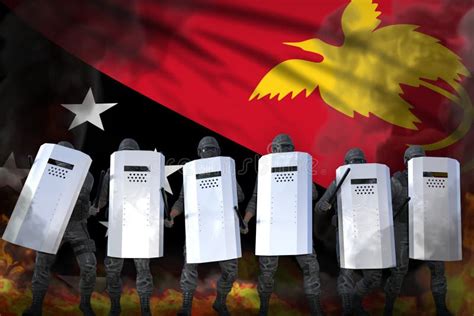 Papua New Guinea Protest Stopping Concept Police Special Forces In