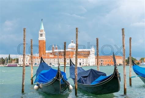 Gondolas Moored Near San Marco Square Stock Image Colourbox