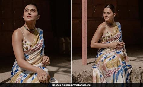 Taapsee Pannu Shows Us Floral Power In A Colourful Printed Saree