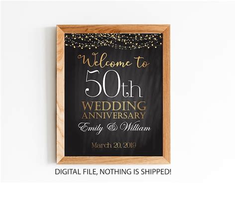 50th Wedding Anniversary Welcome Sign 50th Wedding Etsy