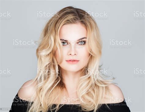 Woman Face Close Up Female Model Portrait Stock Photo Download Image