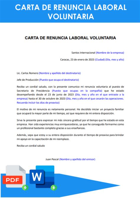 Arriba 66 Imagen Modelo De Carta De Renuncia Voluntaria En Mexico