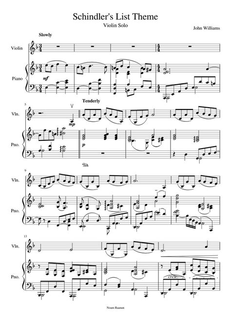 Free scores for piano, violin, banjo, mandolin, accordion. Schindler's List Theme | MuseScore | Schindler's list ...