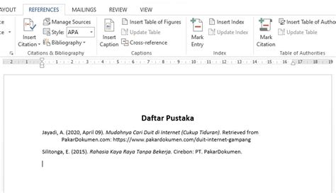 Cara Menulis Daftar Pustaka Secara Otomatis Di Microsoft Word My XXX