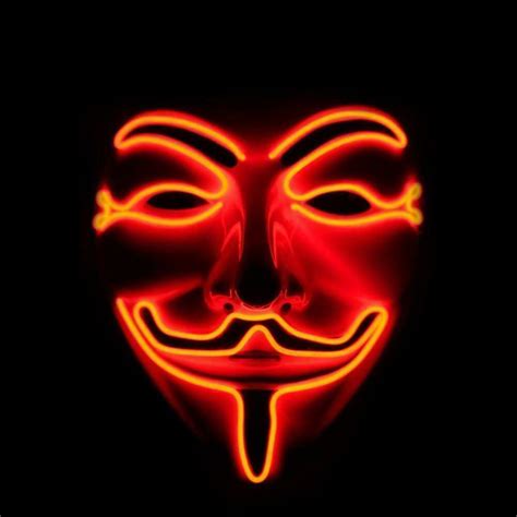 New Neon Led Mask V Vendetta Anonymous 25ledv Uncle Wieners Wholesale
