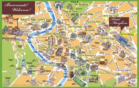 Rome Maps Top Tourist Attractions Free Printable City Street Map