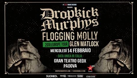 Dropkick Murpys Unica Data In Italia Con Flogging Molly E Glen Matlock Longliverocknroll It