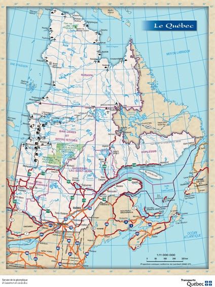 Quebec State Physical Map