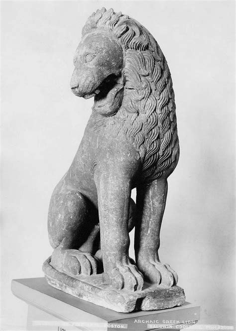 570 550 Bcstatue Of A Seated Lion Greek Archaic Period Limestone