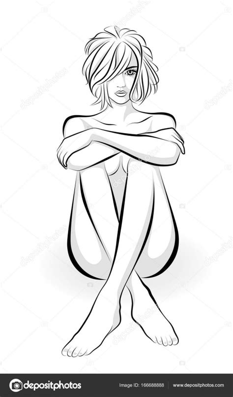Sitting Naked Woman Stock Vector By Marzacz 166688888