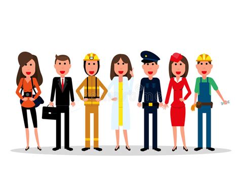 Labor Day. People Group Characters of Different Professions on a Stock Vector - Illustration of ...