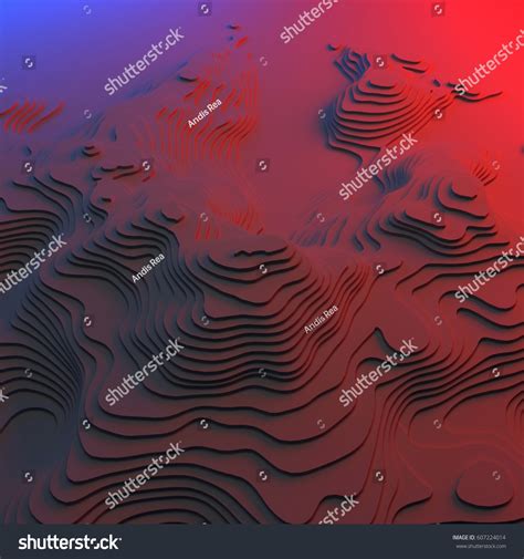 3d Topographic Map Background Concept Topo Stock Illustration 607224014