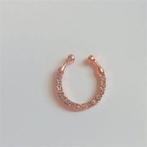 Rose gold hinged septum body jewelry 16g titanuim. New rose gold fake septum ring | Fake nose rings, Septum ring, Nose ring