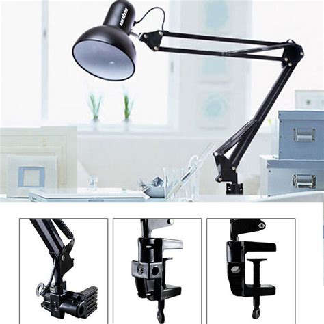 Led Long Swing Arm Desk Lamp Clamp Architect Adjustable Work Light Home