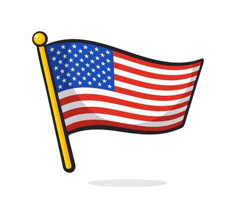 Caricatura Ilustración De Bandera De Estados Unidos En Flagstaff